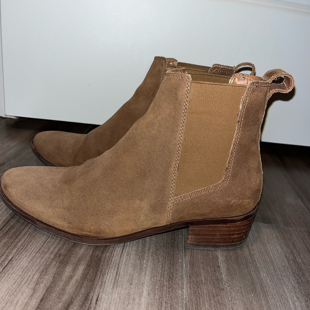 Chelsea Boots-Dover Leather Upper Tan Shoes